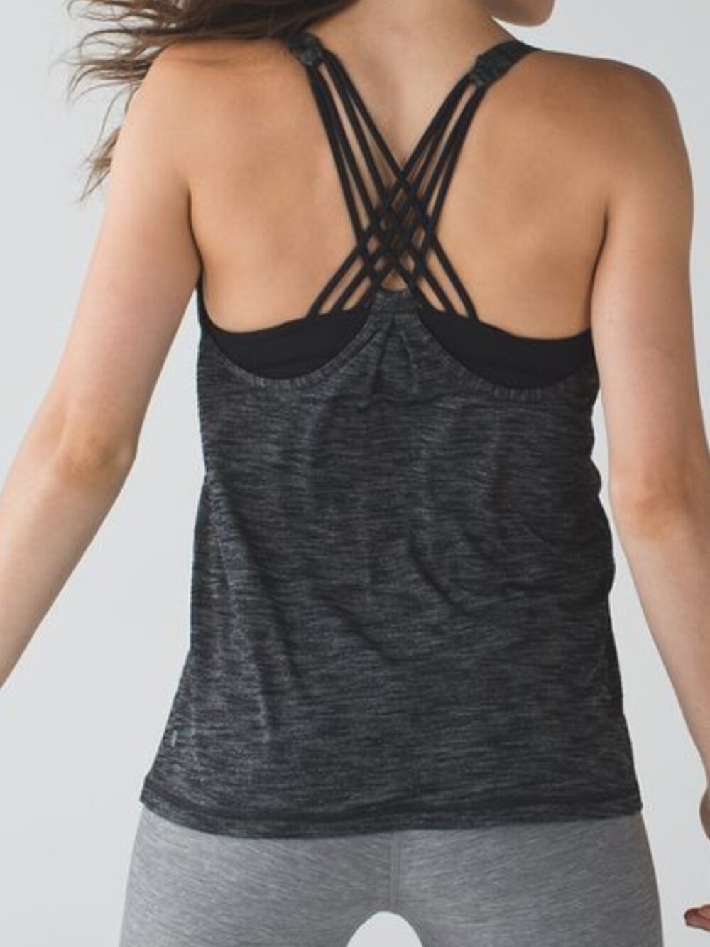 NWOT Lululemon Sunset Salutation Tank Heathered Black size 8